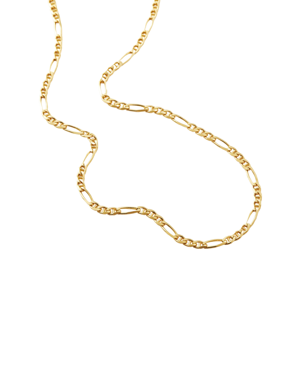 18k Gold Figaro Chain Necklace