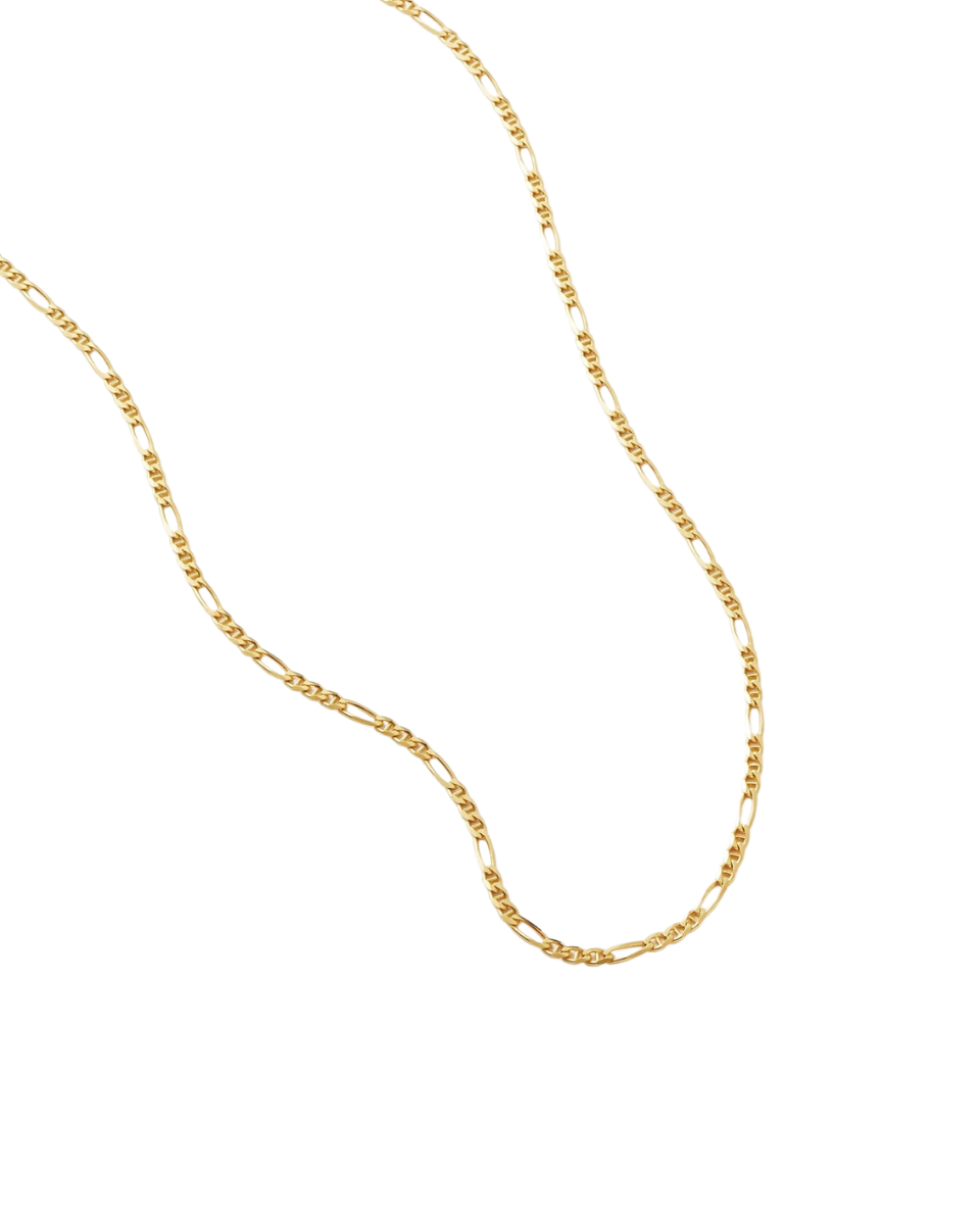 18k Gold Figaro Chain Necklace