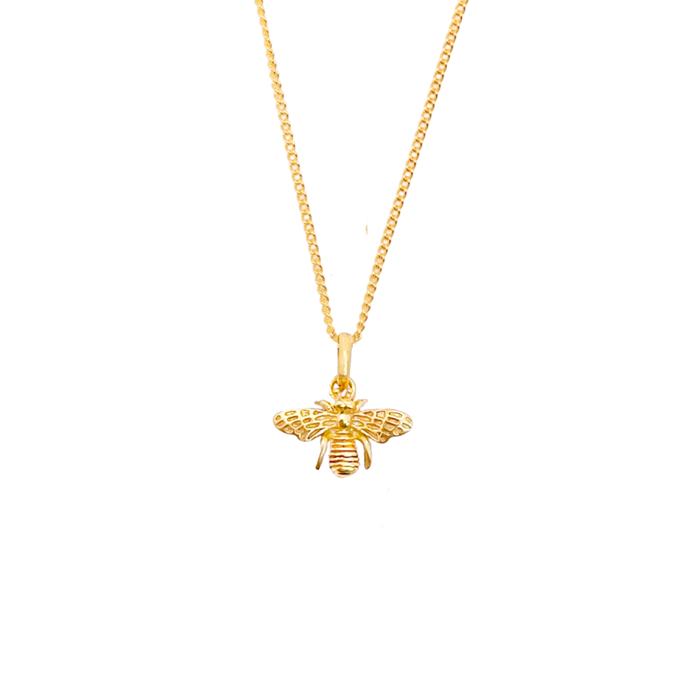 Gold Bee Pendant Necklace