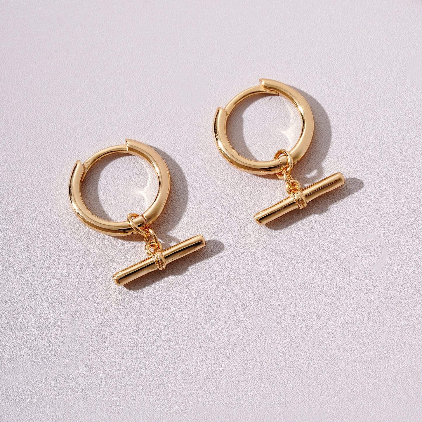 Dune Gold T Bar Earrings