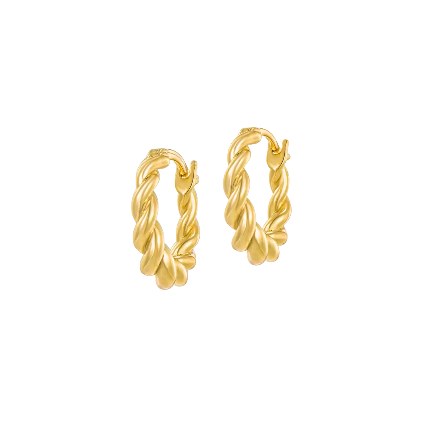 Gold Twisted Hoop Earrings
