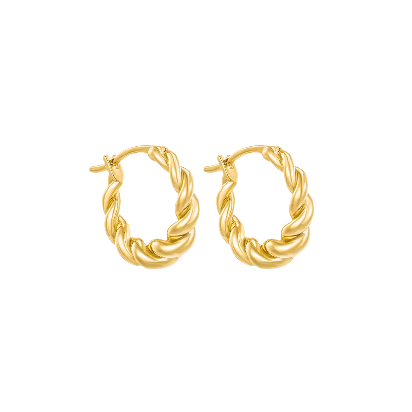 Gold Twisted Hoop Earrings