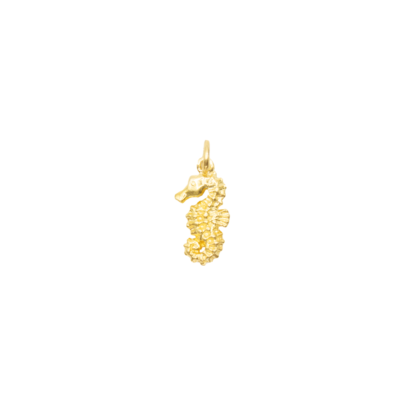 Gold seahorse pendant necklace from House of Atlas, featuring a delicate seahorse charm on a fine gold chain, symbolizing grace and resilience.