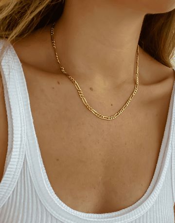 Figaro Chain Necklace in Gold