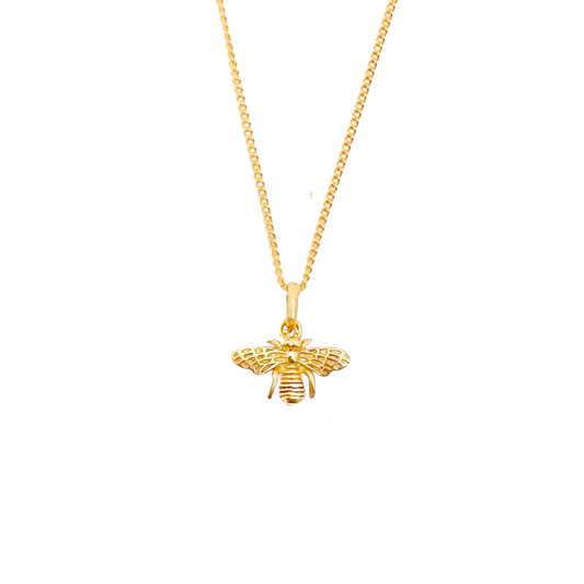 Gold Bee Pendant Necklace