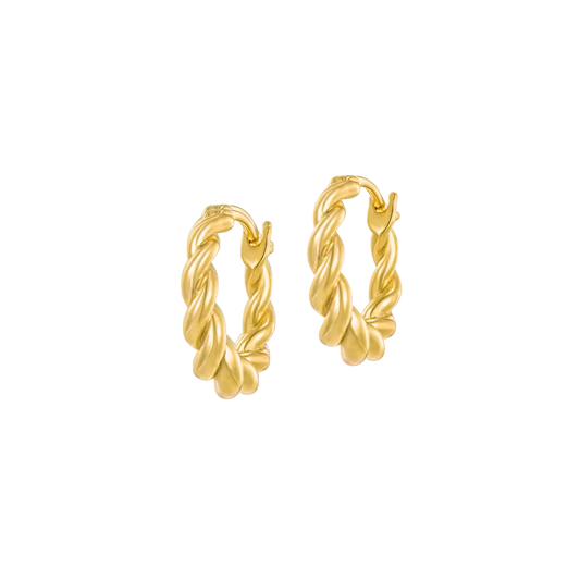 Gold Twisted Hoop Earrings