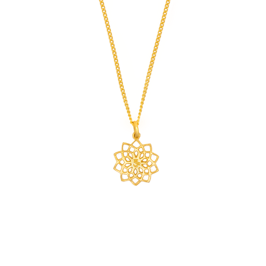 Gold Mandala Pendant Necklace