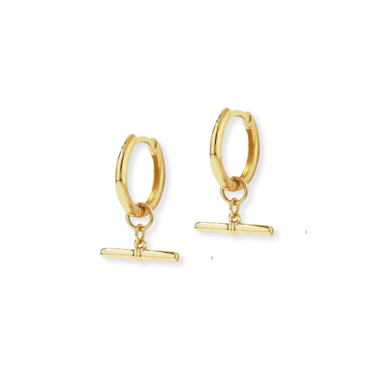 Dune Gold T Bar Earrings