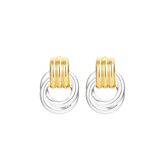Triple Mixed Metal Knot Earrings