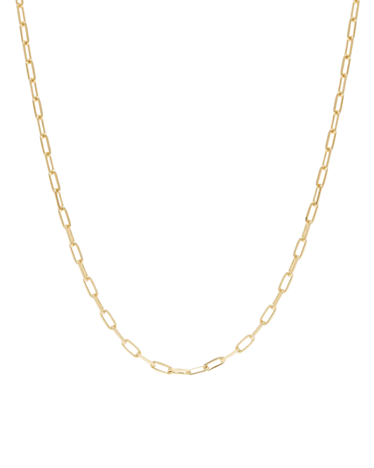 Gold Paperclip Chain Necklace with Heart Detail
